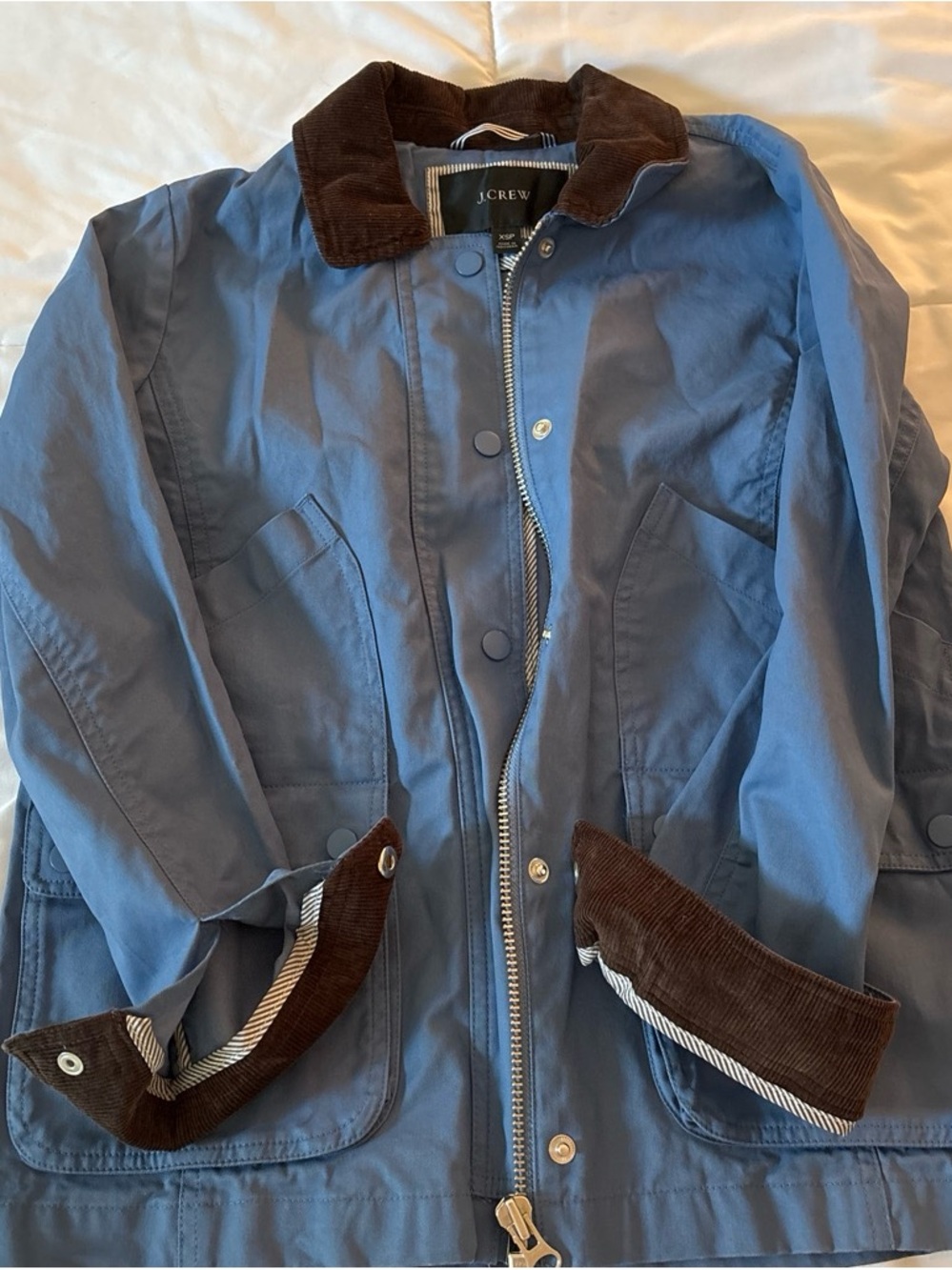 J.Crew Women's jacket with Brown Corduroy Trim